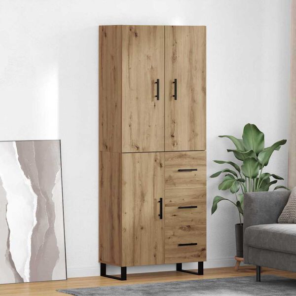 vidaXL Highboard mit Schubladen 2 pcs Artisan-Eiche 69,5 x 34 x 180 cm