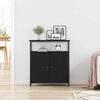 vidaXL Sideboard Schwarz Eichen-Optik 70 x 30 x 80 cm Holzwerkstoff