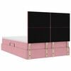vidaXL Bett mit Stauraum und LED mit Matratze Rosa 140 x 200 cm Samt