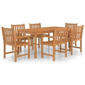 vidaXL 7-teiliges Garten-Ess-Set 180 x 90 cm Massivholz Teak