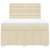 vidaXL Boxspringbett mit Matratze Creme 140x200 cm Stoff