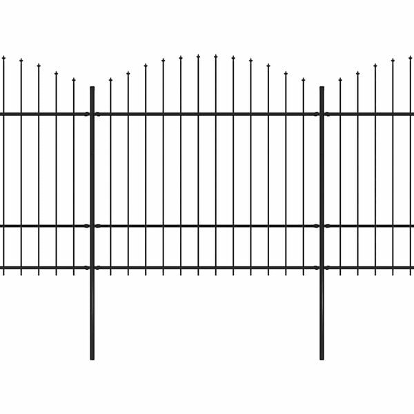 vidaXL Gartenzaun mit Speerspitze Stahl 1248 x 175 cm Schwarz