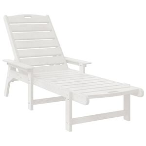 vidaXL Sonnenliege 2 pcs Wei&szlig; 195,5 x 53 x 98,5 cm Polyethylen