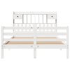 vidaXL Massivholzbett mit Regal ohne Matratze Wei&szlig; 140x190 cm Kiefer