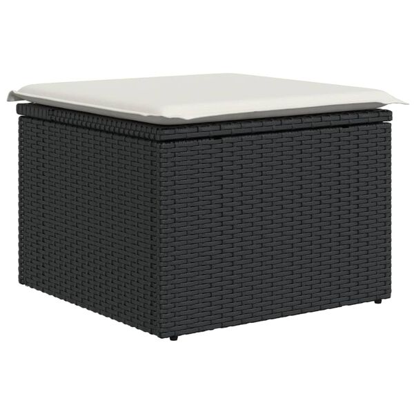 vidaXL 6-tlg. Garten-Sofagarnitur mit Kissen Schwarz Poly Rattan
