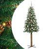 vidaXL Schlanker Weihnachtsbaum mit 300 LEDs mit Ständer Grün 180 cm