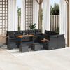 vidaXL Gartensofa-set mit Kissen 14 pcs Schwarz