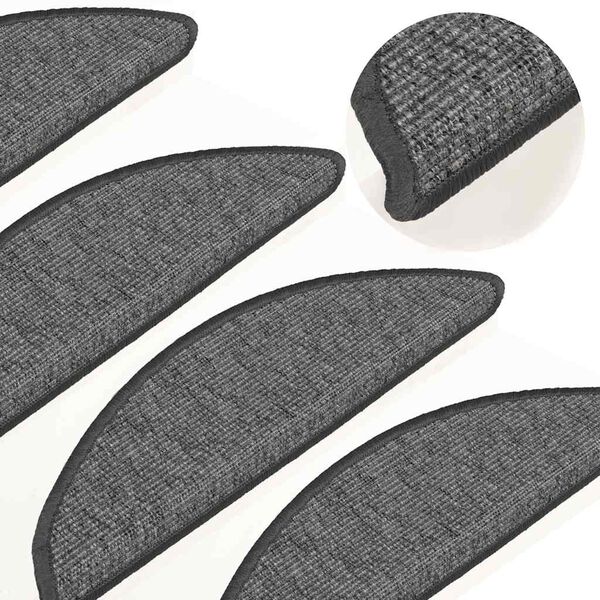 vidaXL Stufenmatten 15 Stk. 56x17x3 cm Beige und Grau Halbrund