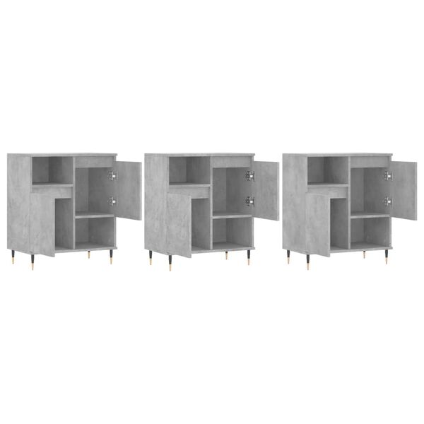 vidaXL Sideboards 3 Stk. Betongrau Holzwerkstoff