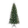 vidaXL K&uuml;nstlicher Weihnachtsbaum mit 300 LEDs Gr&uuml;n 210 cm PE und PVC