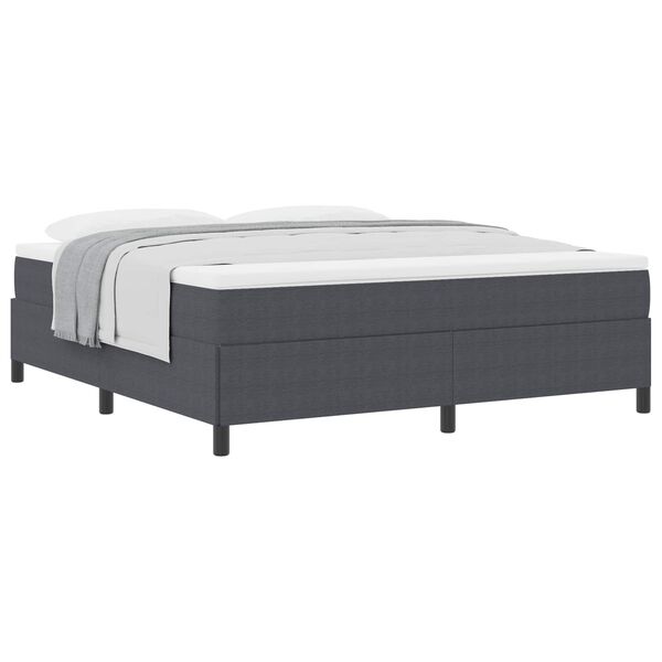 vidaXL Boxspringbett Dunkelgrau 180 x 200 cm Cordstoff