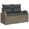 vidaXL Garten-Sofa-Set mit Kissen mit Speicher mit Kissen 8 pcs Grau