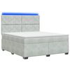 vidaXL Boxspringbett mit Matratze Hellgrau 140 x 200 cm Samt