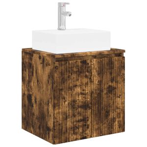 vidaXL Wandmontierte Waschtisch Ger&auml;ucherte Eiche 49,5 x 41 x 62,5 cm