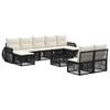 vidaXL Gartensofa-set 10 pcs Schwarz und Cremewei&szlig; Poly-Rattan