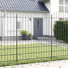 vidaXL Gartenzaun 3 pcs Grau 170 x 225 cm Pulverbeschichteter Stahl