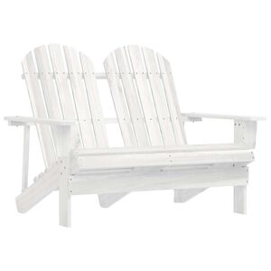 vidaXL 2-Sitzer Adirondack-Gartenbank Massivholz Tanne Wei&szlig;