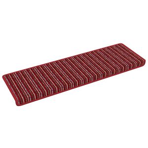 vidaXL Selbstklebende Treppenschoner 15 pcs Rot 65 x 21 x 4 cm