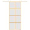 vidaXL Schiebet&uuml;r Golden 90x205 cm Matt ESG-Glas und Aluminium