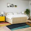 vidaXL Boxspringbett mit Matratze Creme 200x200 cm Stoff