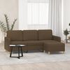 vidaXL 3-Sitzer-Sofa mit Hocker Braun 180 cm Stoff