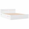 vidaXL Bettrahmen mit Kopfteil 2 pcs Wei&szlig; 150 x 200 cm Holzwerkstoff