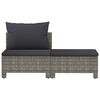 vidaXL 2-teiliges Garten-Lounge-Set mit Kissen Grau Poly Rattan