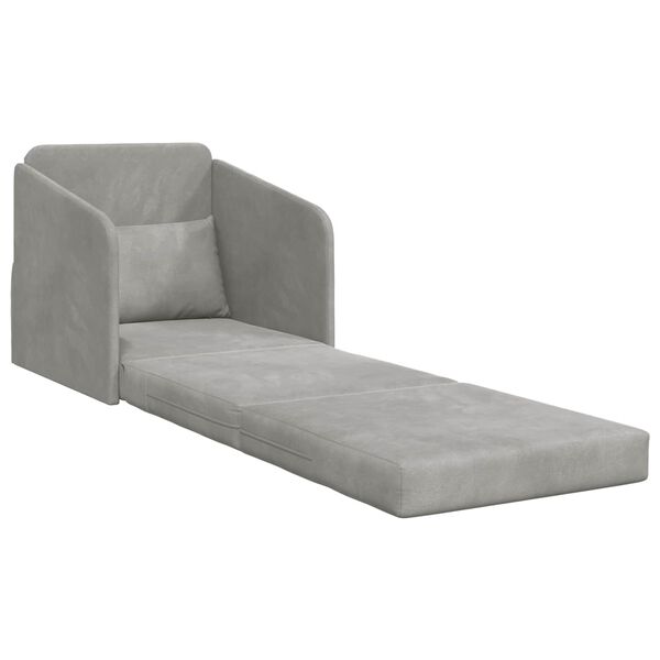 vidaXL Schlafsofa Hellgrau 65 x 80 x 83 cm Samt