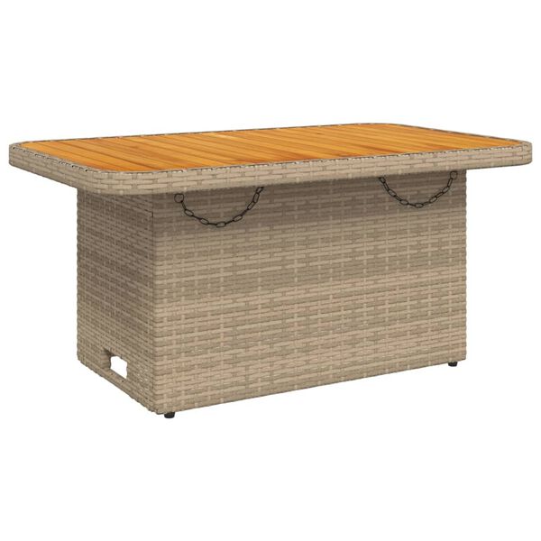vidaXL 3-tlg. Garten-Lounge-Set mit Kissen Beige Poly Rattan