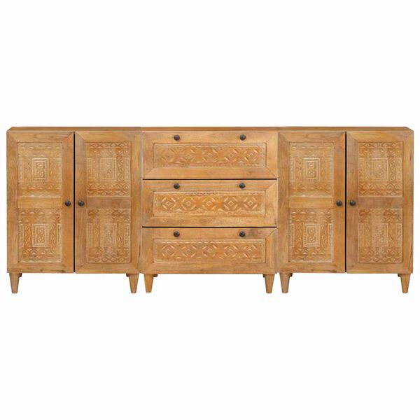 vidaXL Sideboard 3 pcs Braun 60 x 33 x 75 cm massives Mangoholz