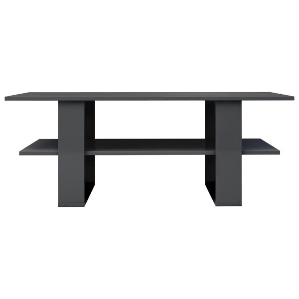 vidaXL Couchtisch Hochglanz-Grau 110x55x42 cm Holzwerkstoff