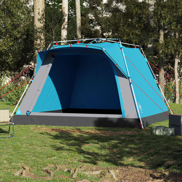 vidaXL Campingzelt 4 Personen Blau Quick Release