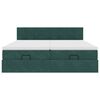 vidaXL Ottoman-Bett mit Matratzen Dunkelgr&uuml;n 200x200 cm Samt