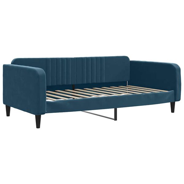 vidaXL Tagesbett Ausziehbar mit Schubladen Blau 100x200 cm Samt