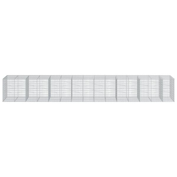 vidaXL Gabione mit Deckel 750x100x100 cm Verzinktes Eisen