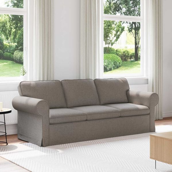 vidaXL Sofa Taupe Gesamtabmessungen: 215 x 82 x 80 cm (B x T x H) Samt