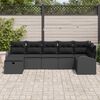 vidaXL Sofa Set mit Kissen mit Speicher 7 pcs Schwarz Poly-Rattan