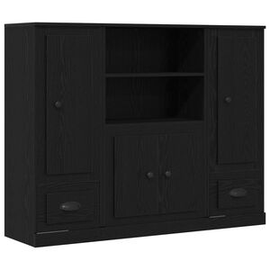 vidaXL Highboard Schwarz Eichen-Optik 132 x 35,5 x 103,5 cm