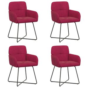 vidaXL Esszimmerst&uuml;hle 4 stk. Samt Weinrot 59 x 56,5 x 86 cm