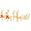 vidaXL Weihnachtsrentier mit Schlitten 5 stk. 240 LEDs Warmes Wei&szlig;