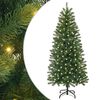 vidaXL K&uuml;nstlicher Weihnachtsbaum mit 150 LEDs Gr&uuml;n 150 cm PE und PVC