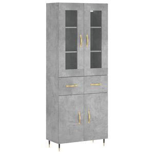 vidaXL Highboard Betongrau 69,5x34x180 cm Holzwerkstoff