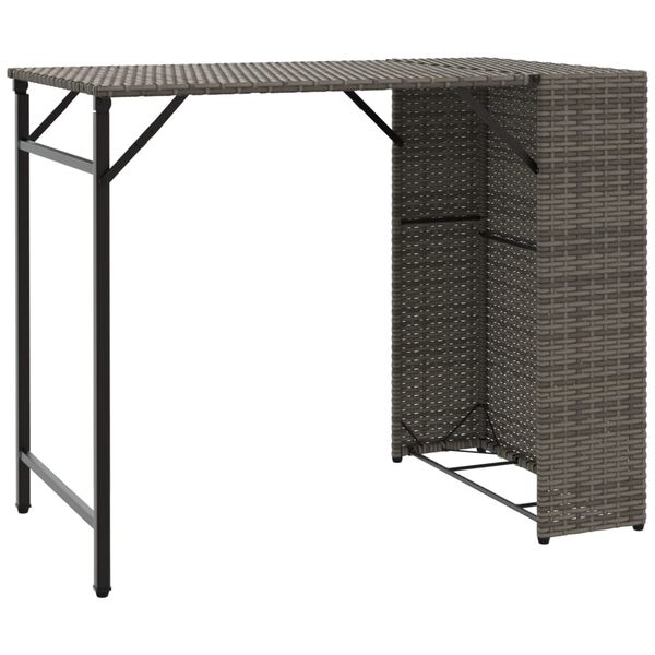 vidaXL 5-tlg. Garten-Essgruppe Klappbar Grau Poly Rattan