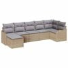 vidaXL Gartensofa-set 7 Stk. Beige und Hellgrau Poly-Rattan