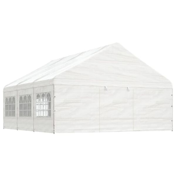 vidaXL Pavillon mit Dach Wei&szlig; 6,69x5,88x3,75 m Polyethylen