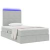 vidaXL Bett mit Stauraum und LED mit LED Hellgrau 120 x 190 cm Samt