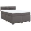 vidaXL Boxspringbett mit Matratze Grau 140x190 cm Kunstleder