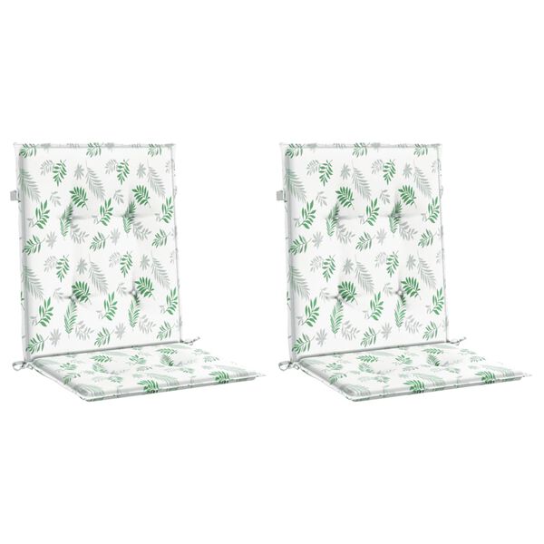 vidaXL Niedriglehner-Auflagen 2 Stk. Blattmuster Stoff