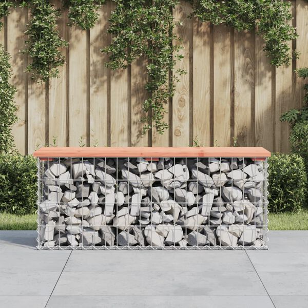 vidaXL Gartenbank aus Gabionen 103x31,5x42 cm Massivholz Douglasie