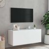 vidaXL TV-Wandschrank mit LED-Leuchten Wei&szlig; 100x35x41 cm